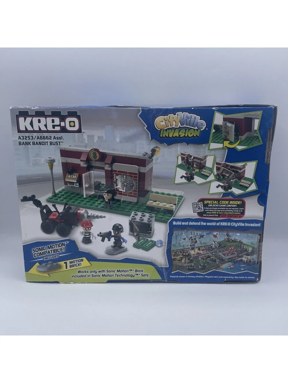 KRE-O CITYVILLE INVASION BANK BANDIT BUST BUILDING SET A3253! Box Wear
